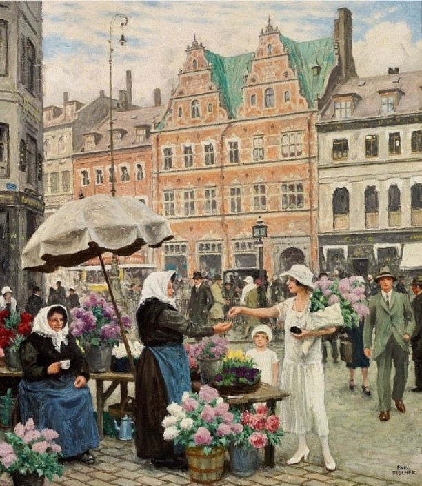 Poul Fischer. From Højbro Plads and Amagertorv, Copenhagen
