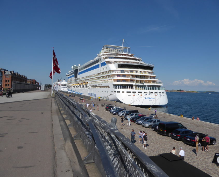 Cruise ship at Langelinie Pier, Copenhagen, Denmark