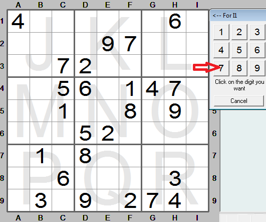 Click digit to enter in Sudoku Instructions