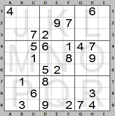 Entered sudoku on the sudoku board of the Sudoku Instructions program