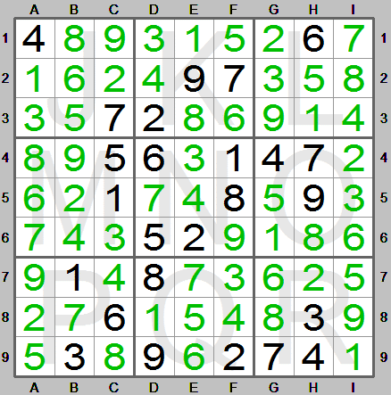 Fully solved sudoku in Sudoku Instructions