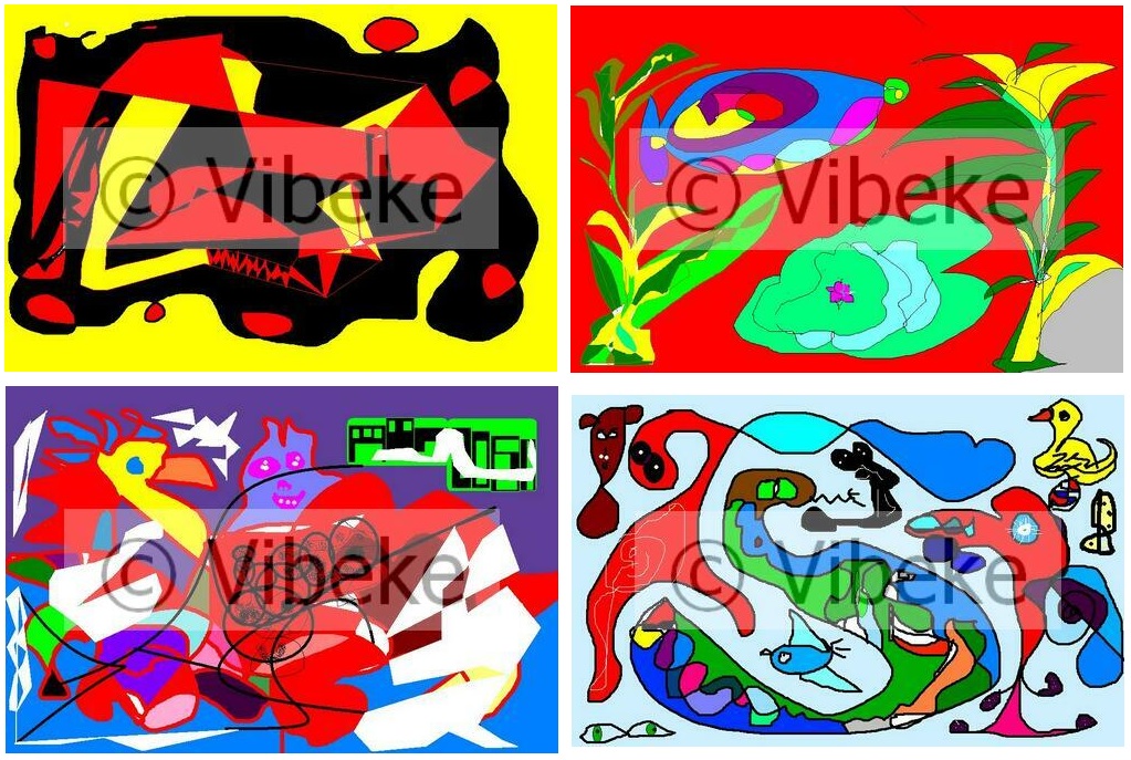 Vibekes Artwork - Special Offer 5 - Computer Art or digital artwork 7, 26, 27, 28 