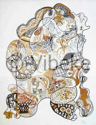 Vibekes Artwork - black and white abstract ink drawing 12
