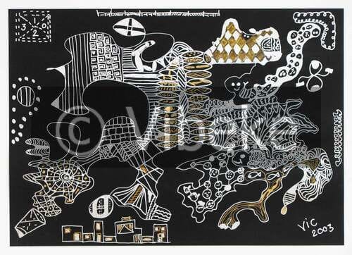 Vibekes Artwork - black and white abstract ink drawing 24