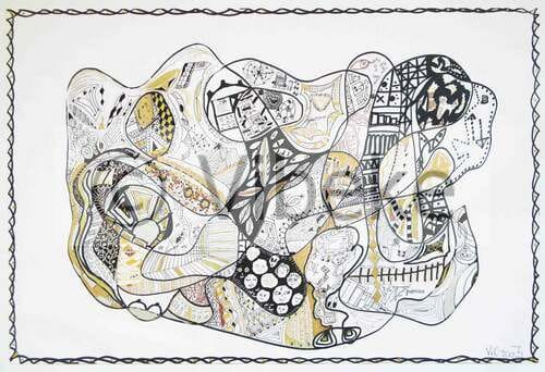 Vibekes Artwork - black and white abstract ink drawing 5