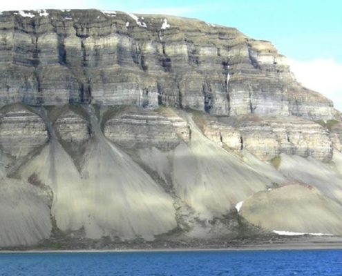 Cliffs at Isfjord, Svalbard, Norway
