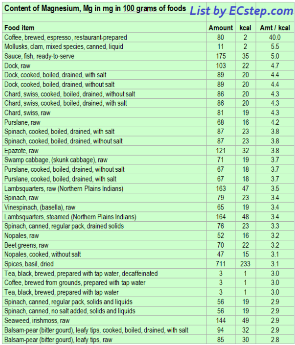 Magnesium rich foods are important for your health ECstep