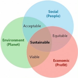 The three dimensions of sustainability
